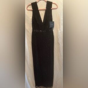 Mac Duggal Black Beaded Column Gown. NWT.  Asking: $200.